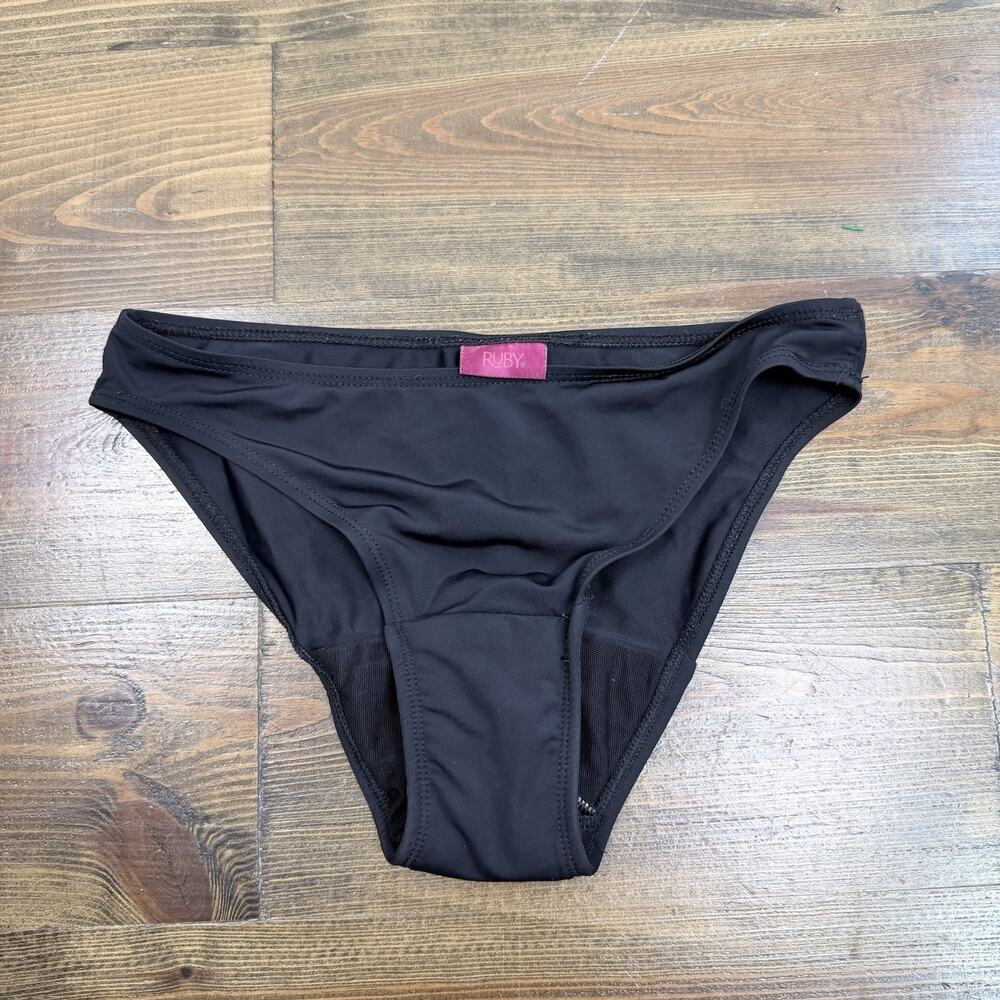 Ruby Love Period Swim Bottoms Black Sea Size Small
